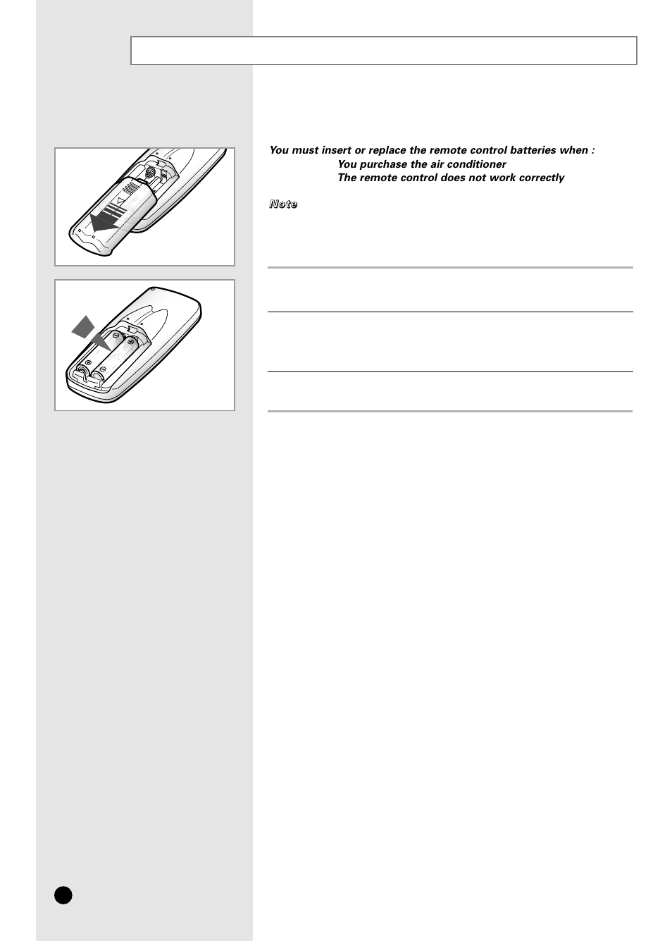 Inserting the remote control batteries | Samsung AS24B1 User Manual | Page 8 / 24