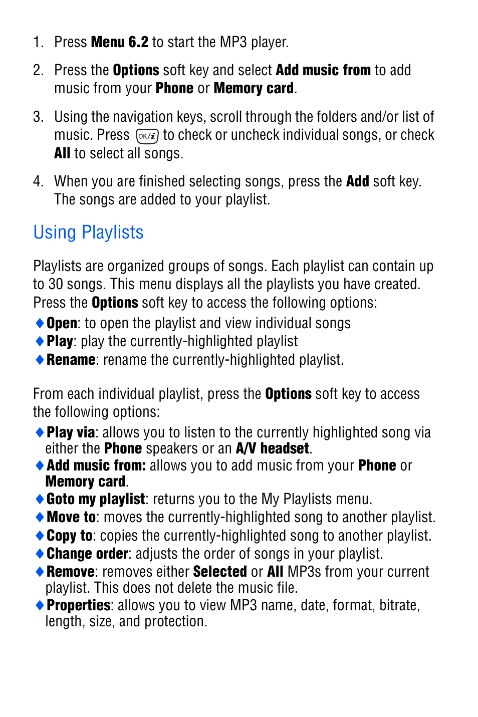 Using playlists | Samsung SGH-D606 User Manual | Page 100 / 185