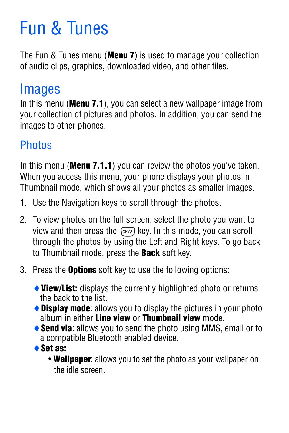 Fun & tunes, Images, Photos | Samsung SGH-D606 User Manual | Page 106 / 185
