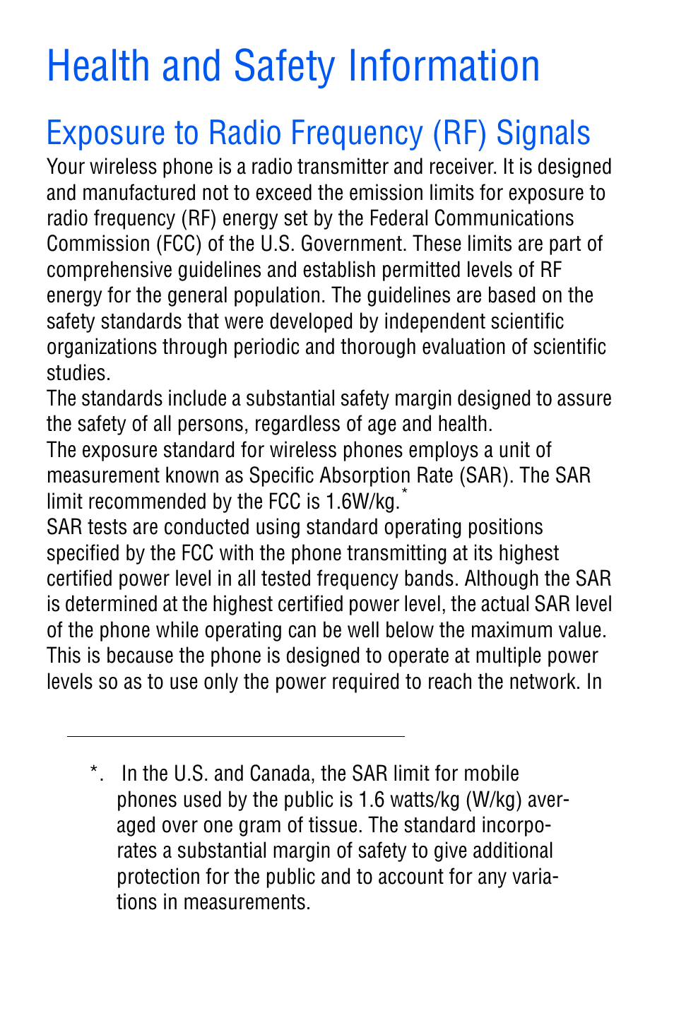 Health and safety information, Exposure to radio frequency (rf) signals | Samsung SGH-D606 User Manual | Page 154 / 185