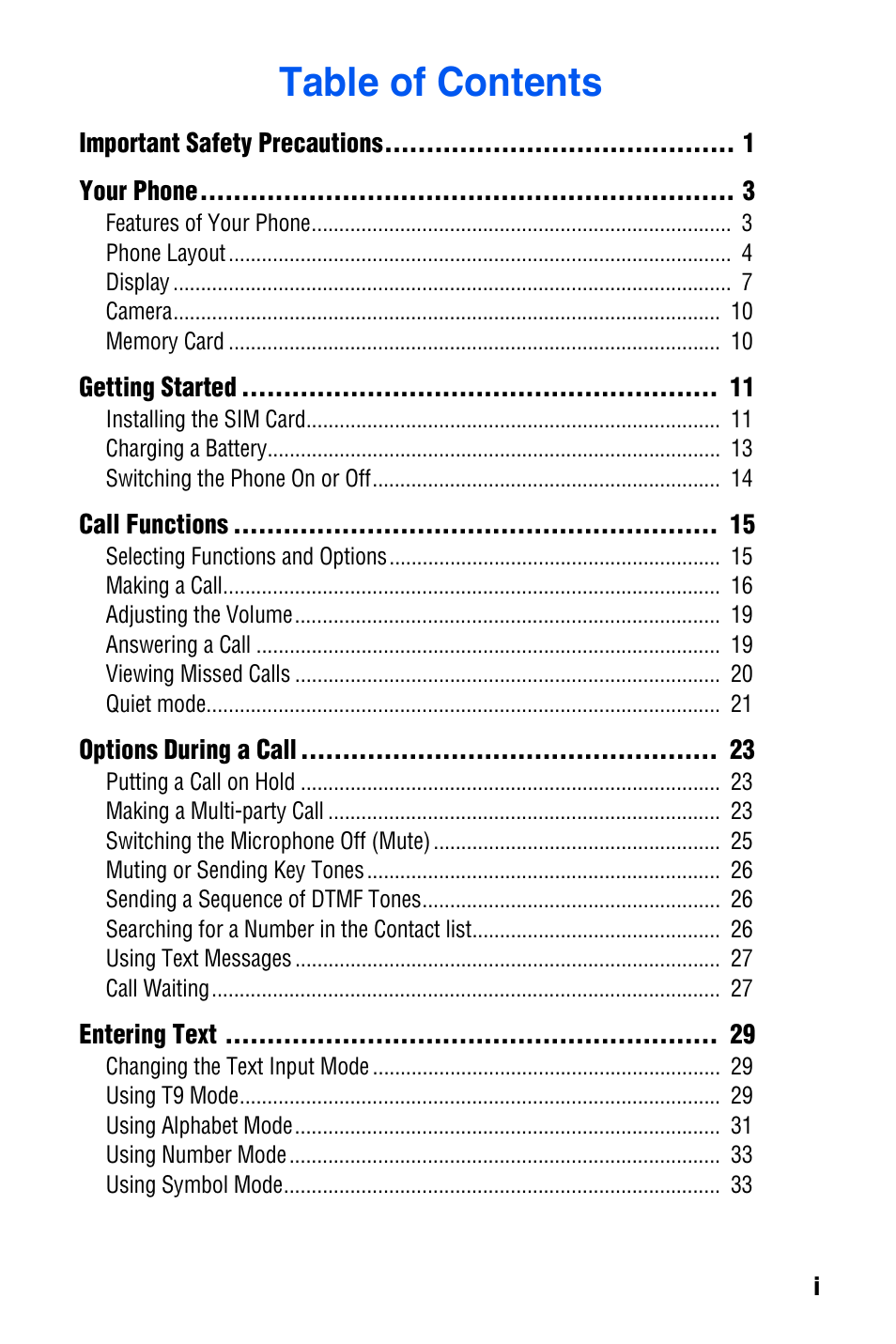 Samsung SGH-D606 User Manual | Page 3 / 185