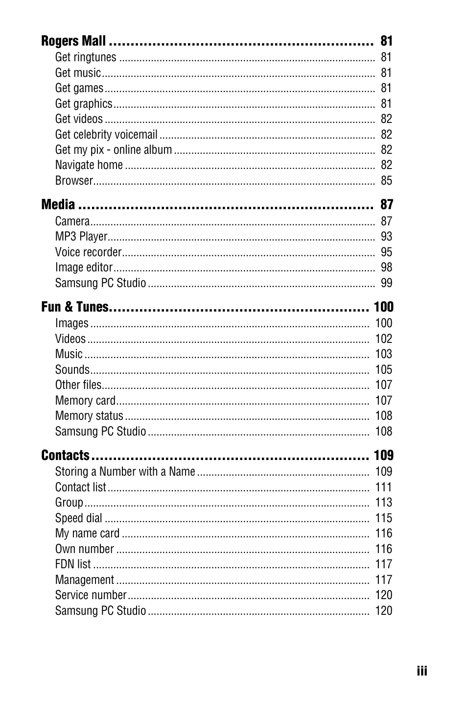 Samsung SGH-D606 User Manual | Page 5 / 185