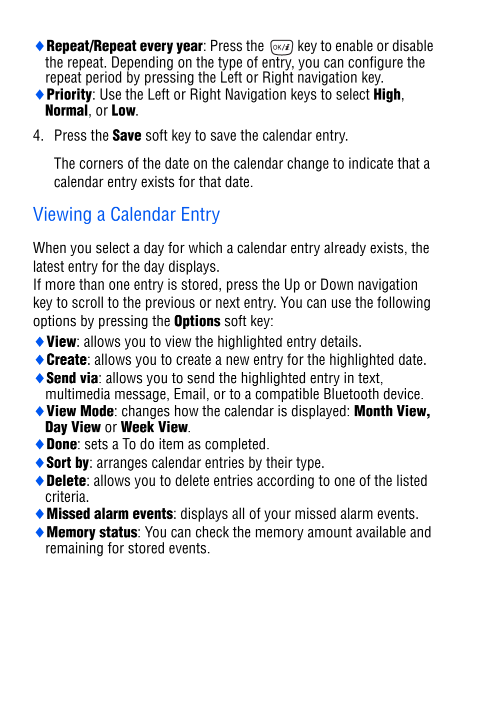 Viewing a calendar entry | Samsung SGH-D606 User Manual | Page 83 / 185