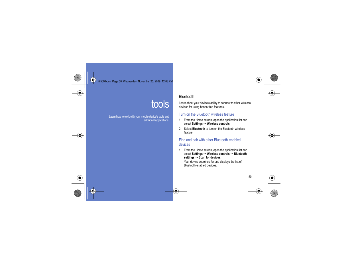 Tools, Bluetooth | Samsung 11252009_D5 User Manual | Page 58 / 94