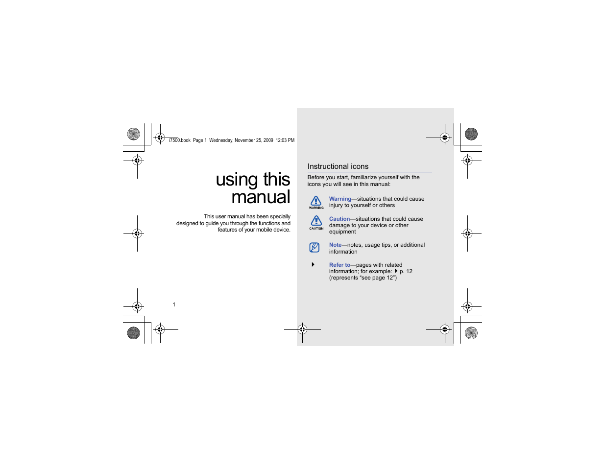 Using this manual | Samsung 11252009_D5 User Manual | Page 9 / 94