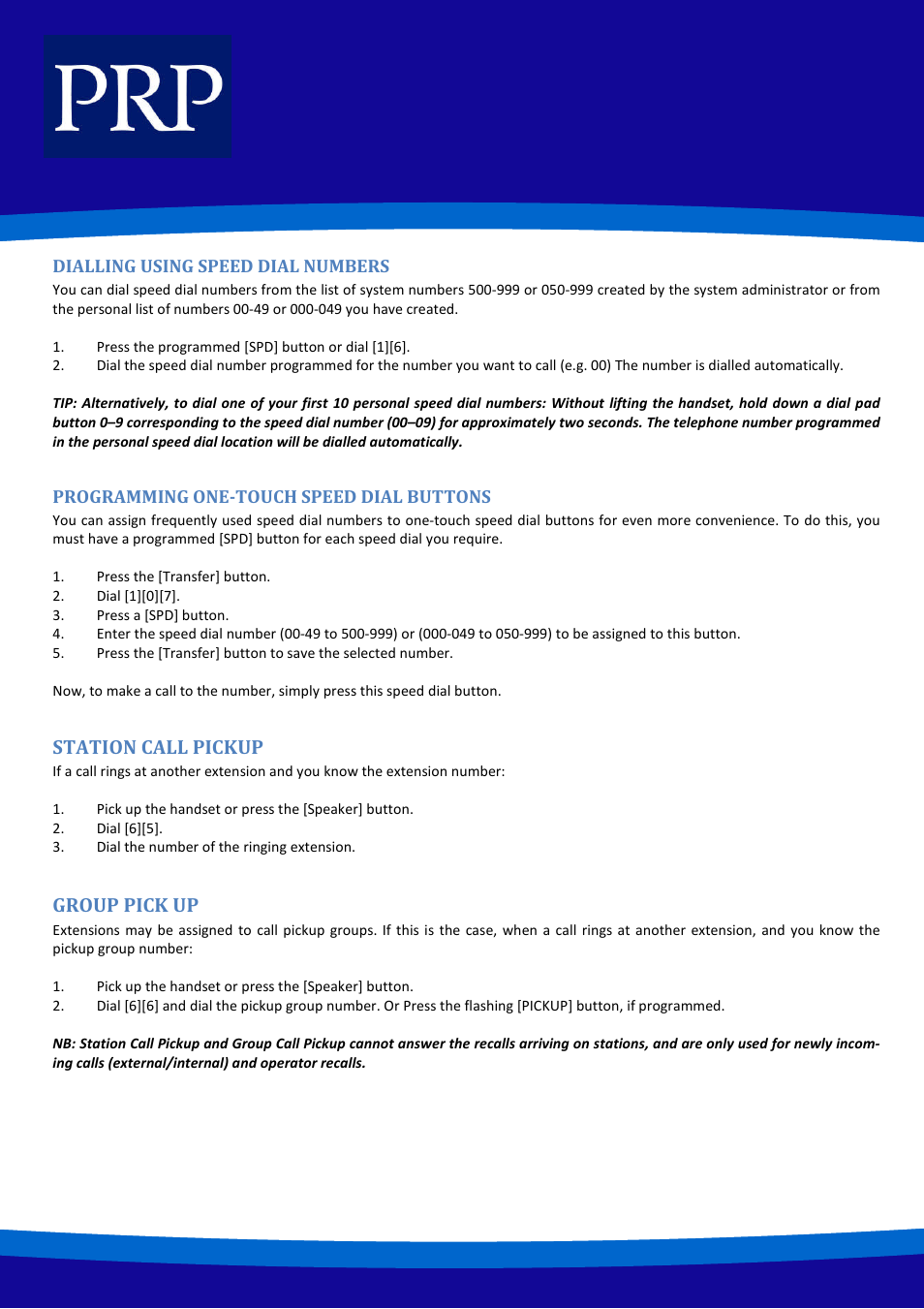 Station call pickup, Group pick up | Samsung ITP-5121D User Manual | Page 12 / 20