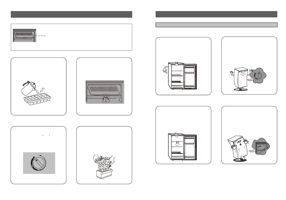 To make ice cubes, Defrosting, How to defrost | Samsung SRG-119G User Manual | Page 8 / 8