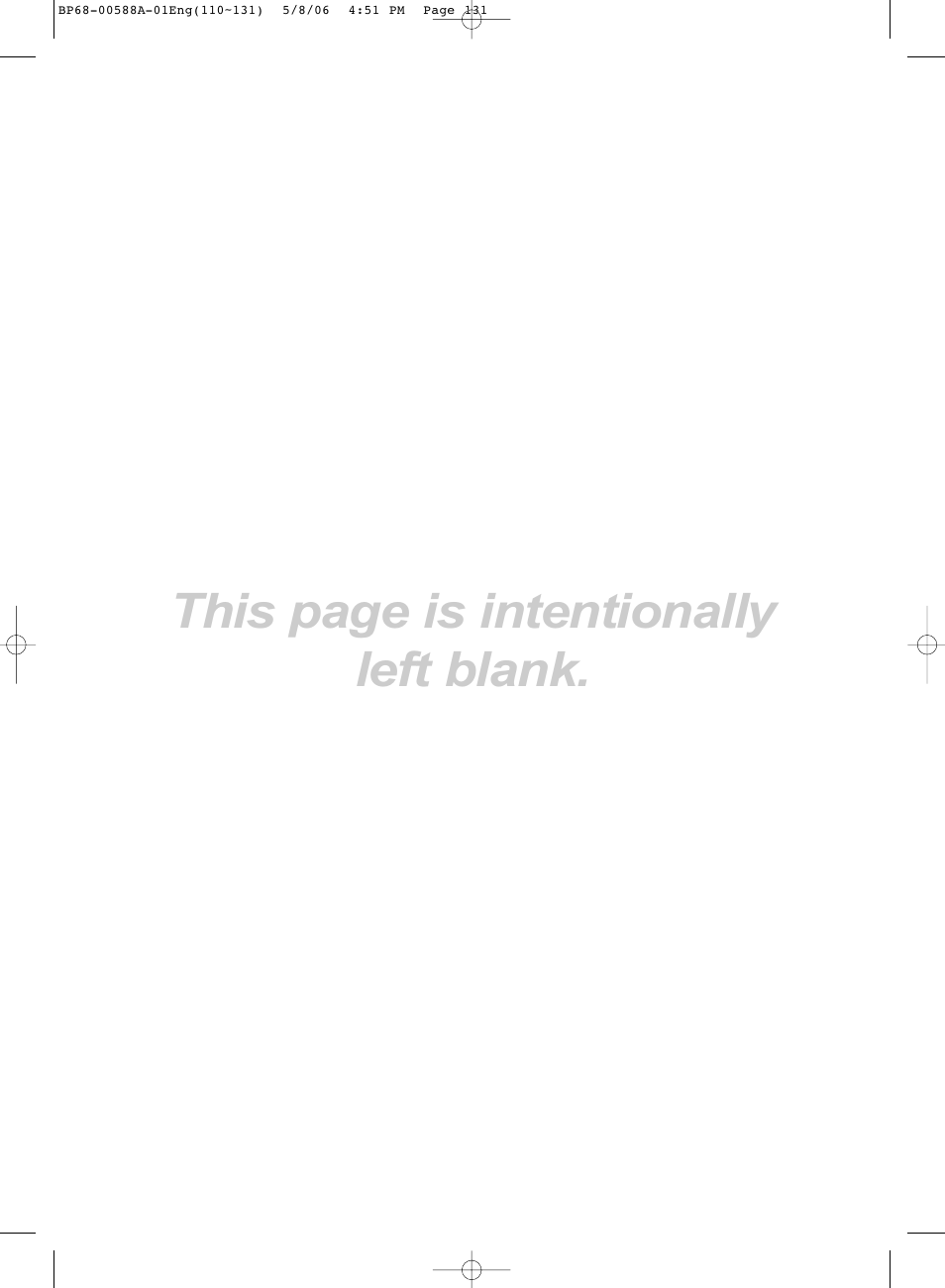 This page is intentionally left blank | Samsung HL-S5087W User Manual | Page 131 / 132