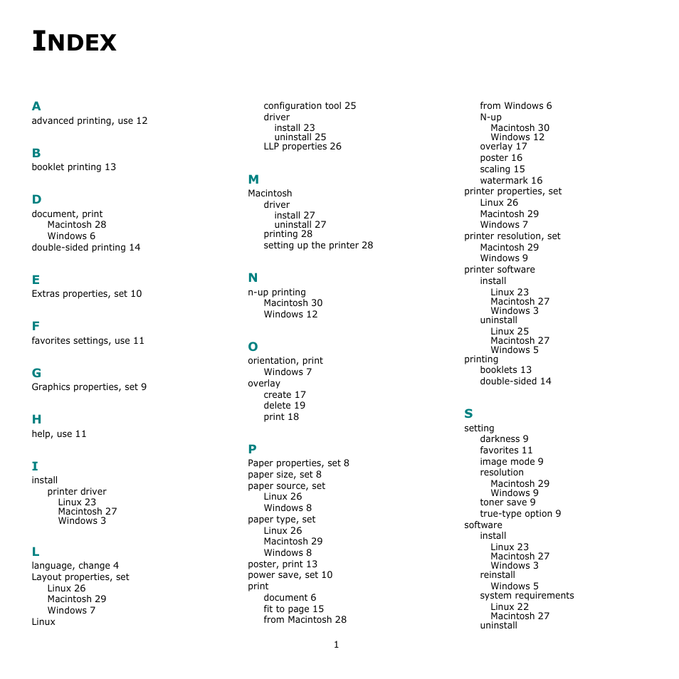 Index, Ndex | Samsung ML-2010 Series User Manual | Page 116 / 118