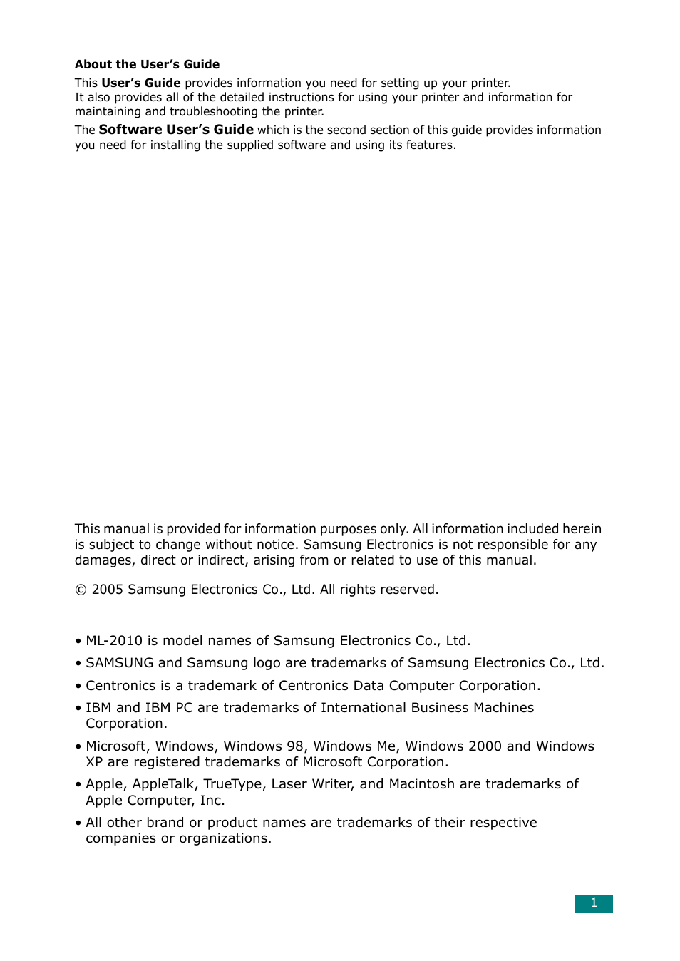 Samsung ML-2010 Series User Manual | Page 2 / 118