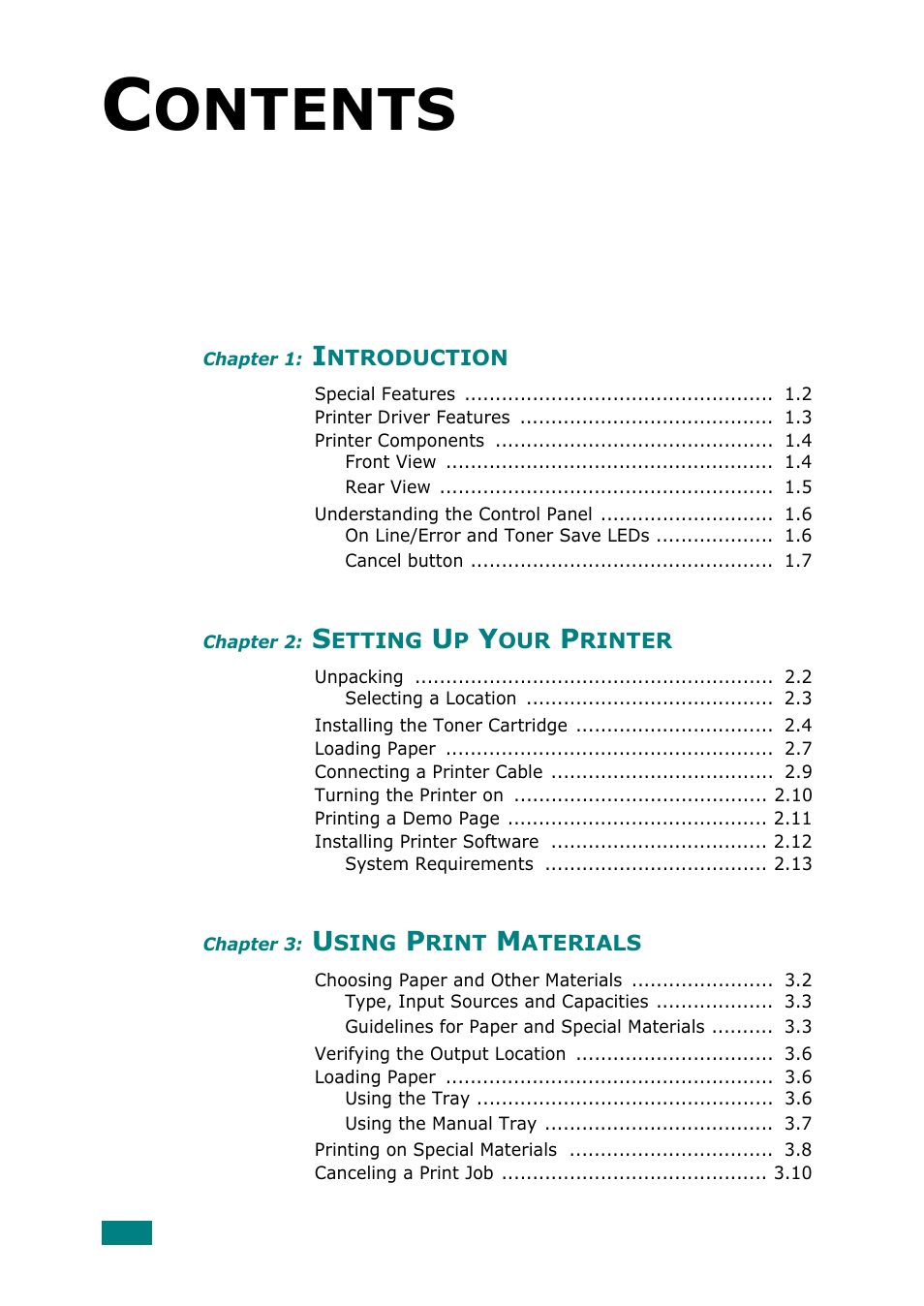 Samsung ML-2010 Series User Manual | Page 5 / 118