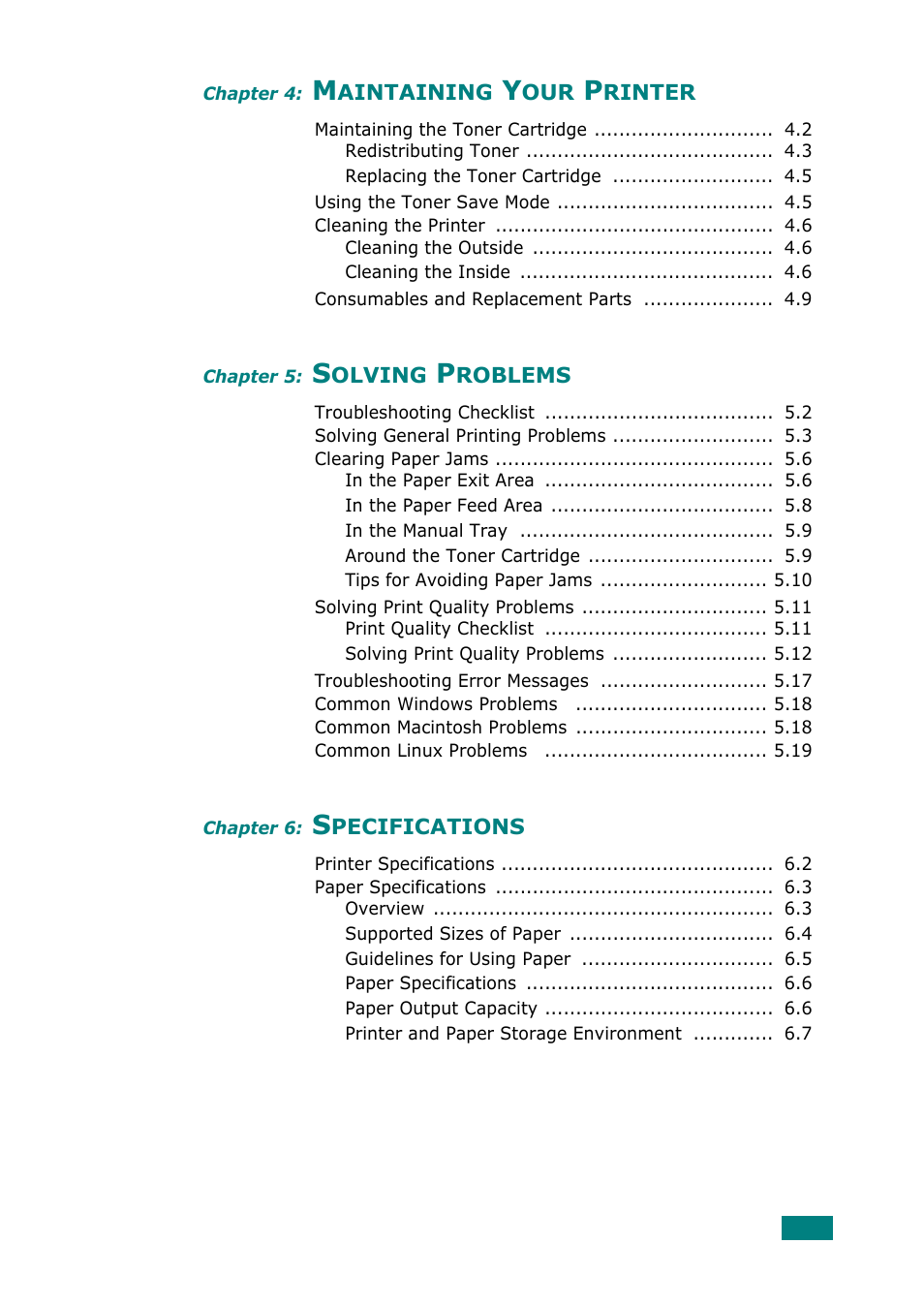 Samsung ML-2010 Series User Manual | Page 6 / 118