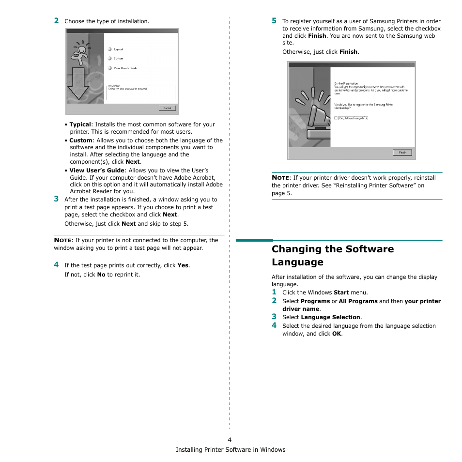 Changing the software language | Samsung ML-2010 Series User Manual | Page 89 / 118