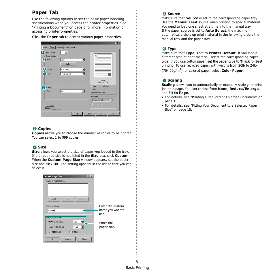 Paper tab | Samsung ML-2010 Series User Manual | Page 93 / 118
