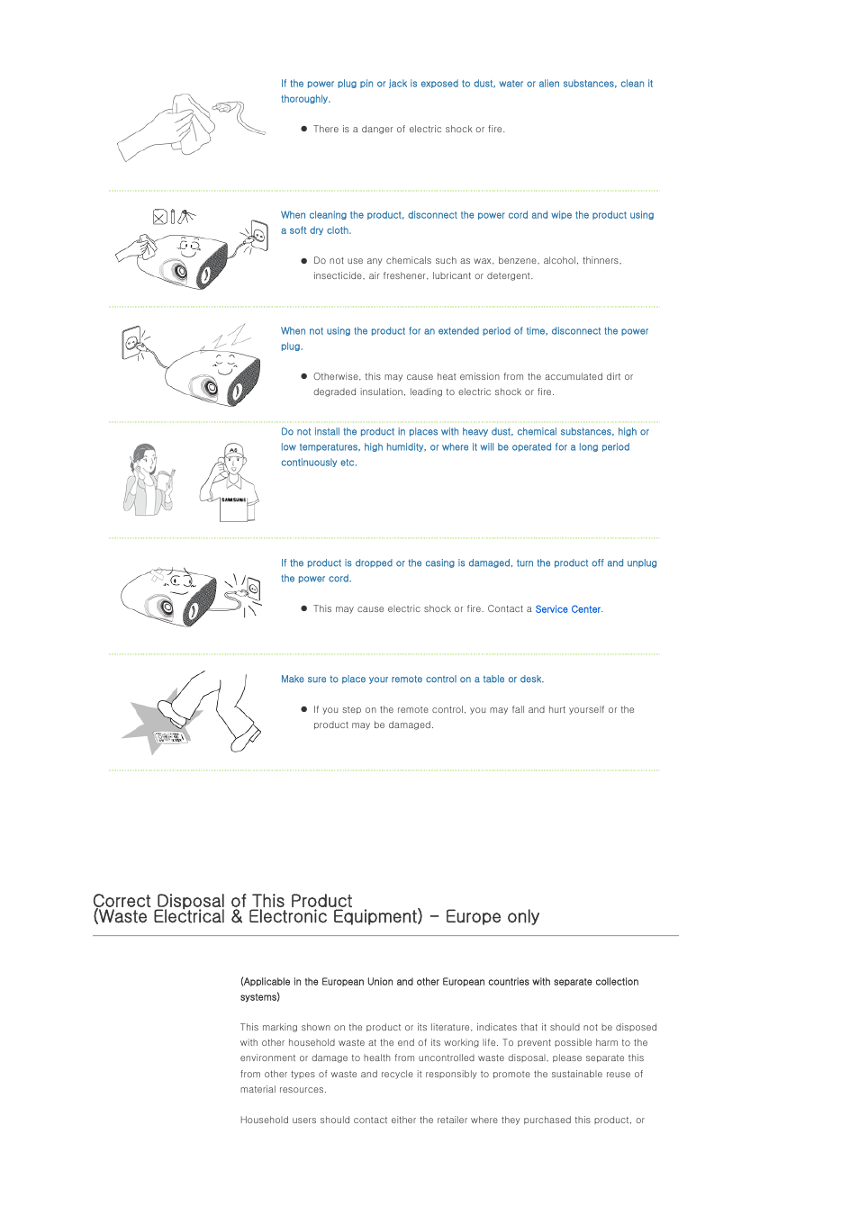 Correct disposal of this product | Samsung BP59-00092G-03 User Manual | Page 6 / 36