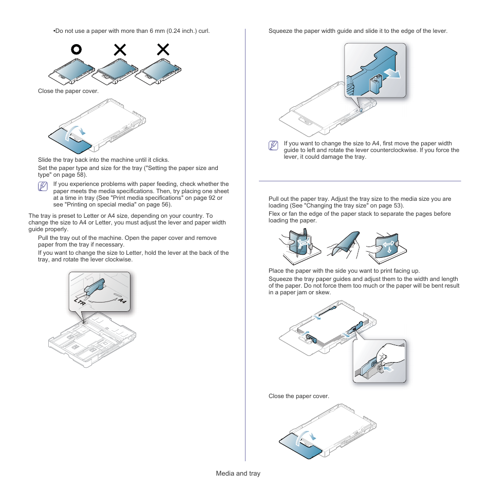 Loading paper in the tray, In the tray | Samsung CLP-320 User Manual | Page 54 / 103