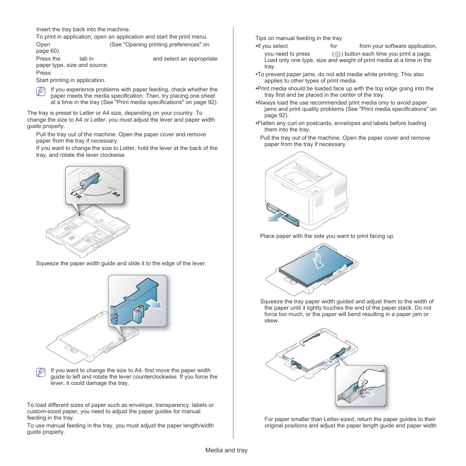 Manual feeding in the tray | Samsung CLP-320 User Manual | Page 55 / 103