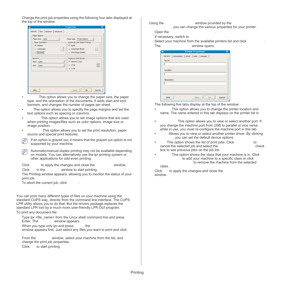Printing files, Configuring printer properties | Samsung CLP-320 User Manual | Page 67 / 103