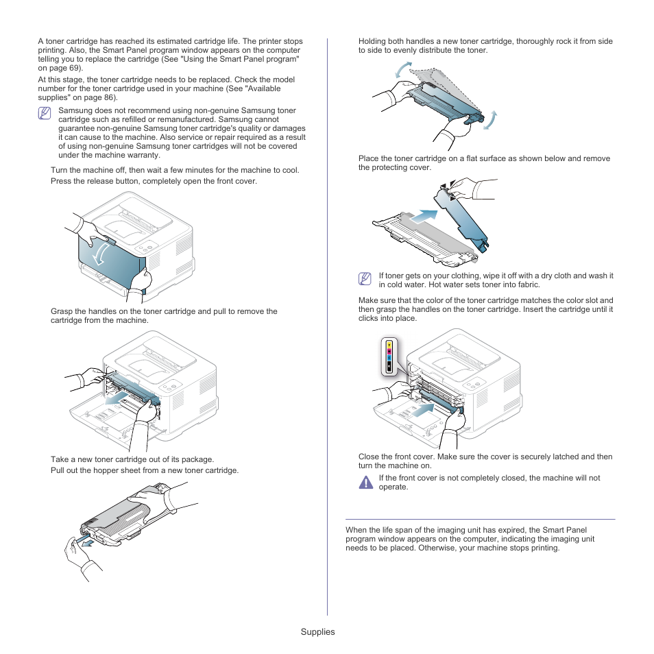 Replacing the imaging unit | Samsung CLP-320 User Manual | Page 87 / 103