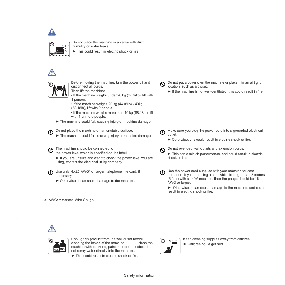 Installation / moving, Maintenance / checking | Samsung CLP-320 User Manual | Page 9 / 103