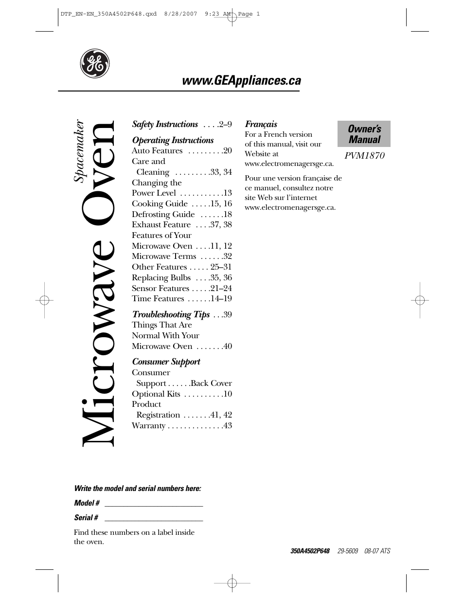 Samsung Spacemaker PVM1870 User Manual | 44 pages