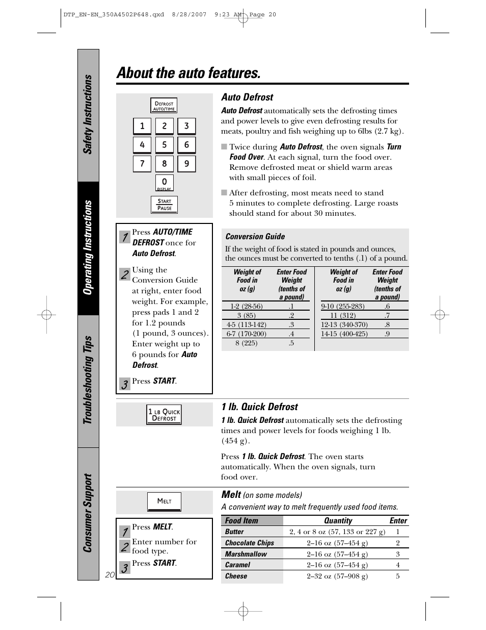 About the auto features | Samsung Spacemaker PVM1870 User Manual | Page 20 / 44