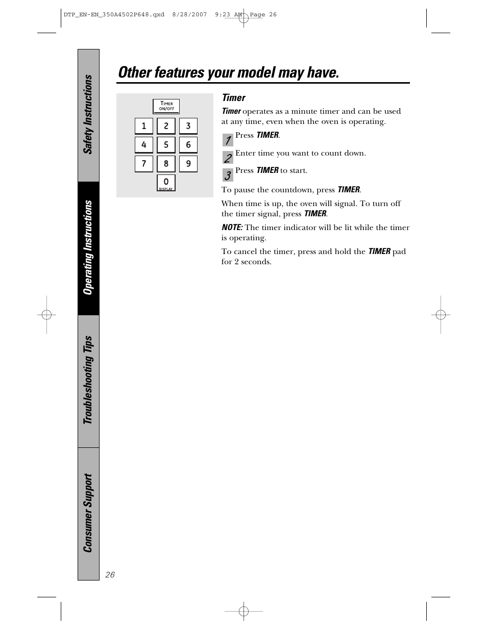 Other features your model may have | Samsung Spacemaker PVM1870 User Manual | Page 26 / 44
