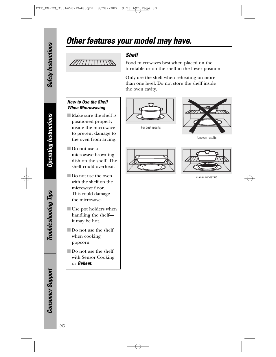 Other features your model may have | Samsung Spacemaker PVM1870 User Manual | Page 30 / 44