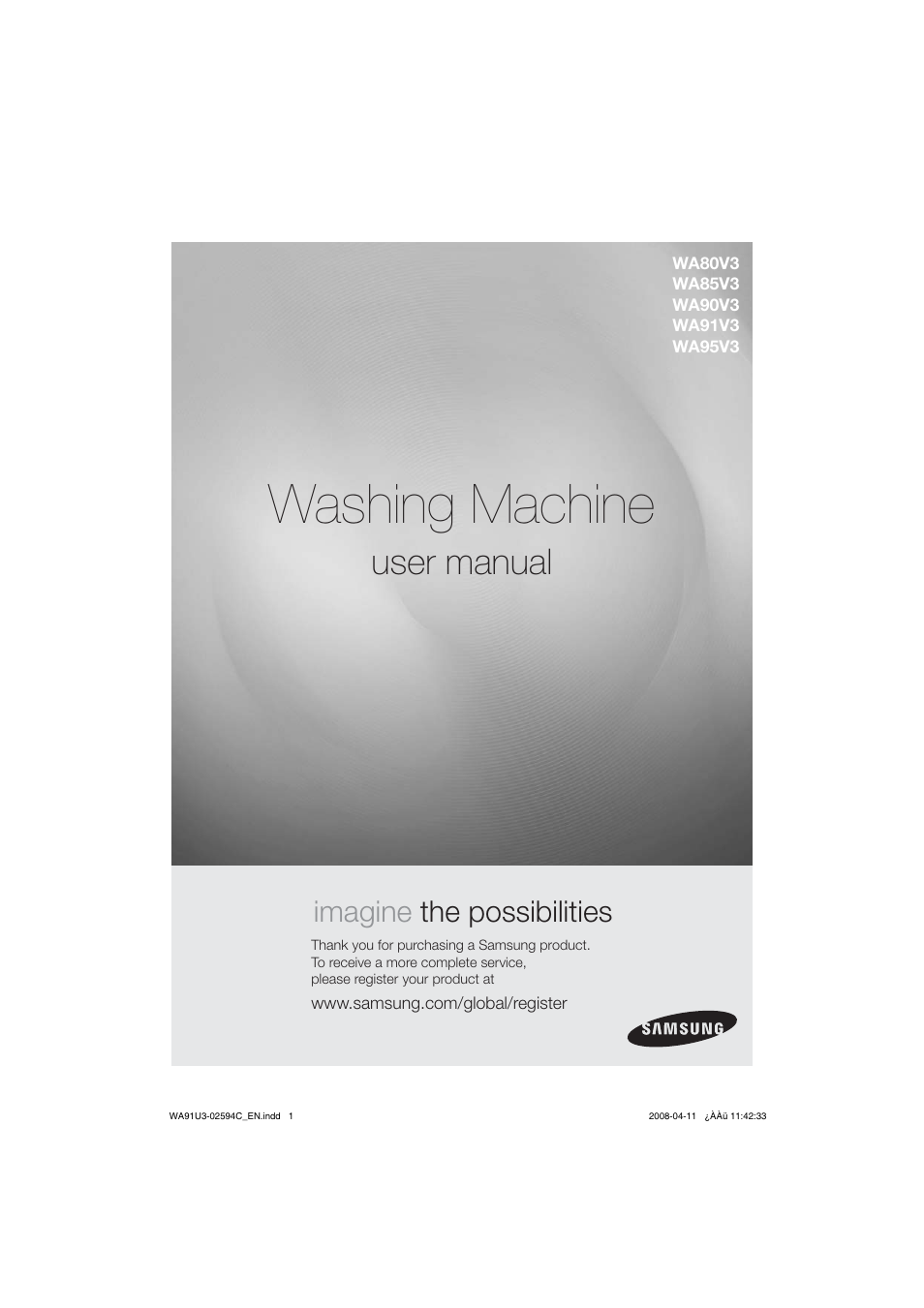 Samsung WA80V3 User Manual | 12 pages