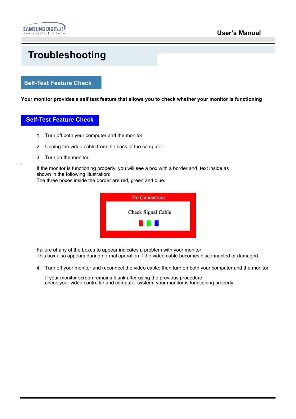 Troubleshooting | Samsung 192B User Manual | Page 36 / 55