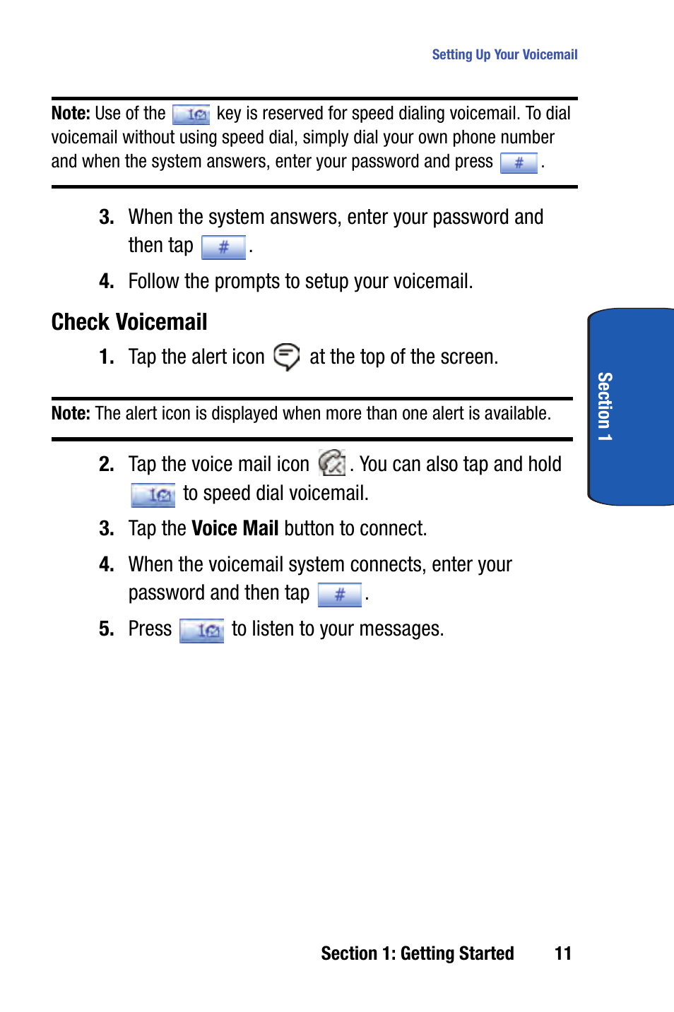 Check voicemail | Samsung SCH-i730 User Manual | Page 11 / 220