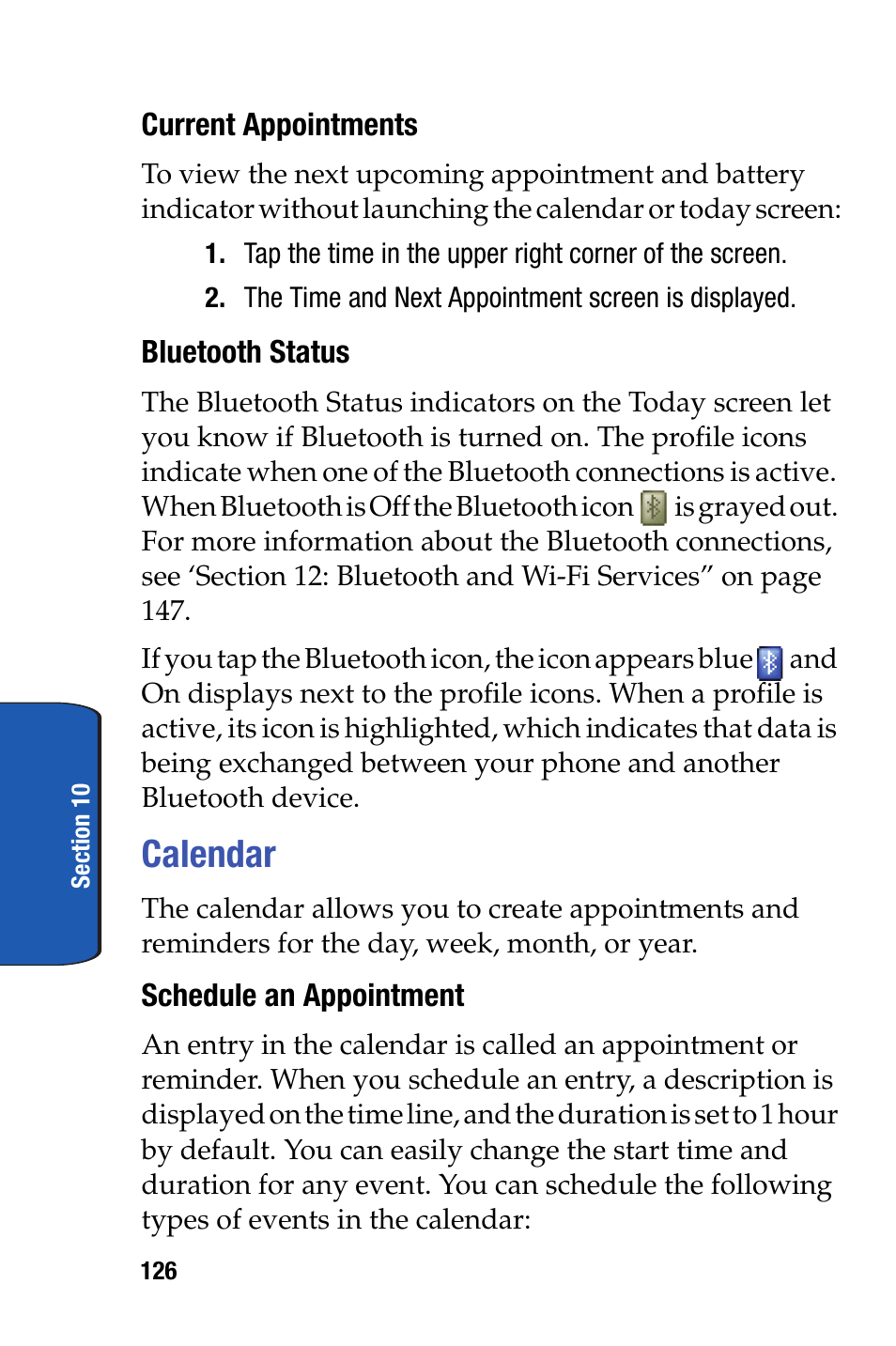 Calendar | Samsung SCH-i730 User Manual | Page 126 / 220