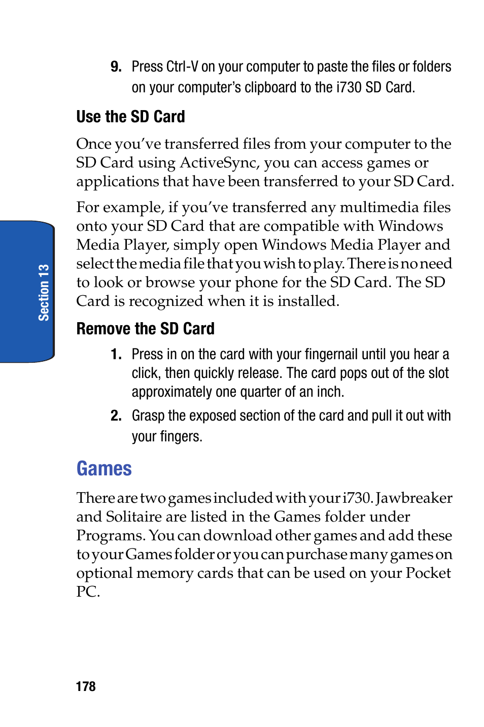 Games | Samsung SCH-i730 User Manual | Page 178 / 220