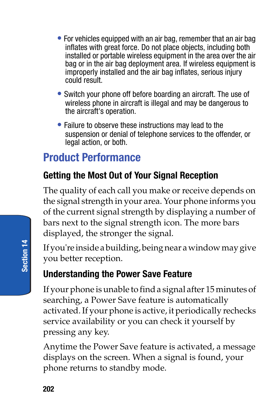 Product performance | Samsung SCH-i730 User Manual | Page 202 / 220