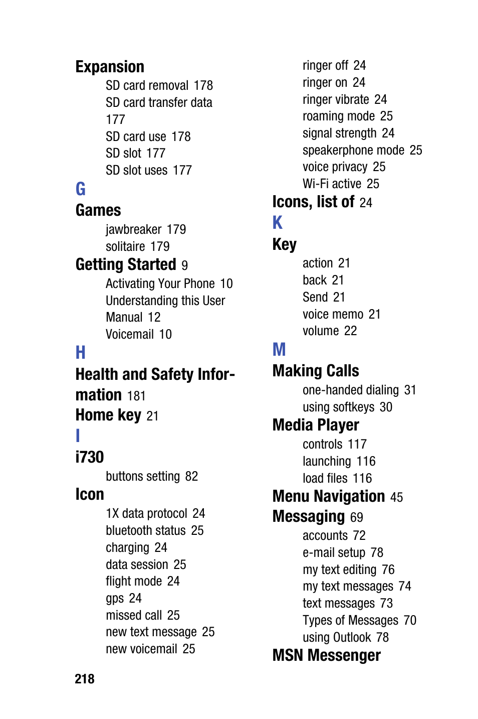 Samsung SCH-i730 User Manual | Page 218 / 220