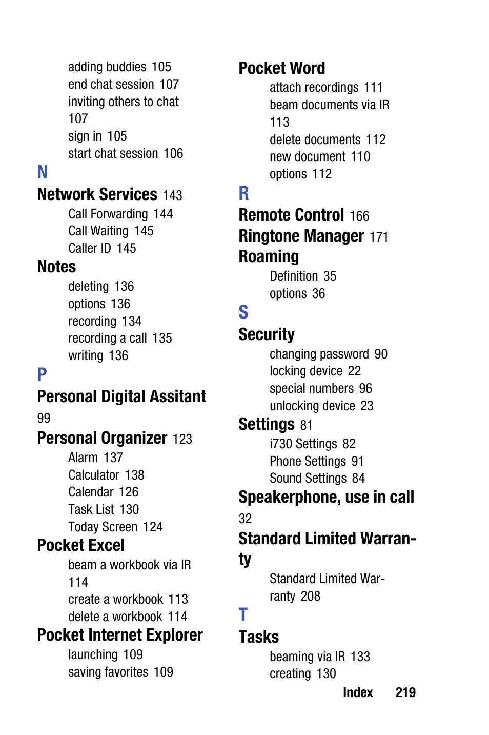 Samsung SCH-i730 User Manual | Page 219 / 220