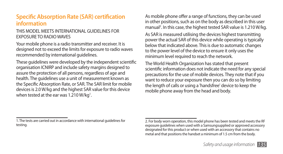 Samsung Wave GT-S8500T User Manual | Page 136 / 138