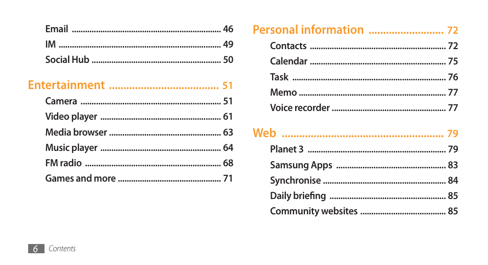 Samsung Wave GT-S8500T User Manual | Page 7 / 138