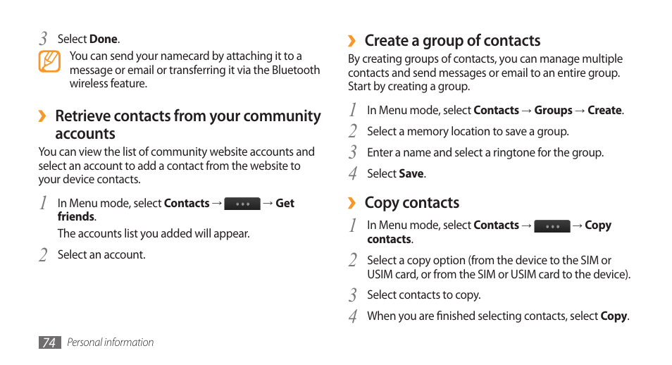 Samsung Wave GT-S8500T User Manual | Page 75 / 138