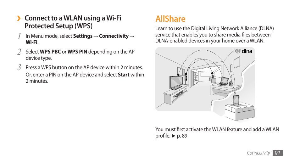 Allshare | Samsung Wave GT-S8500T User Manual | Page 92 / 138