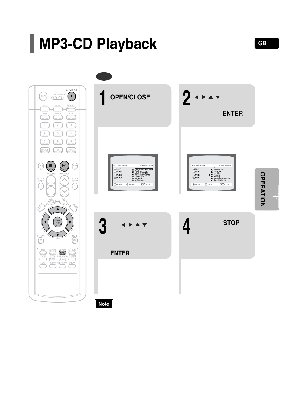 Mp3-cd playback | Samsung HT-P30 User Manual | Page 21 / 68