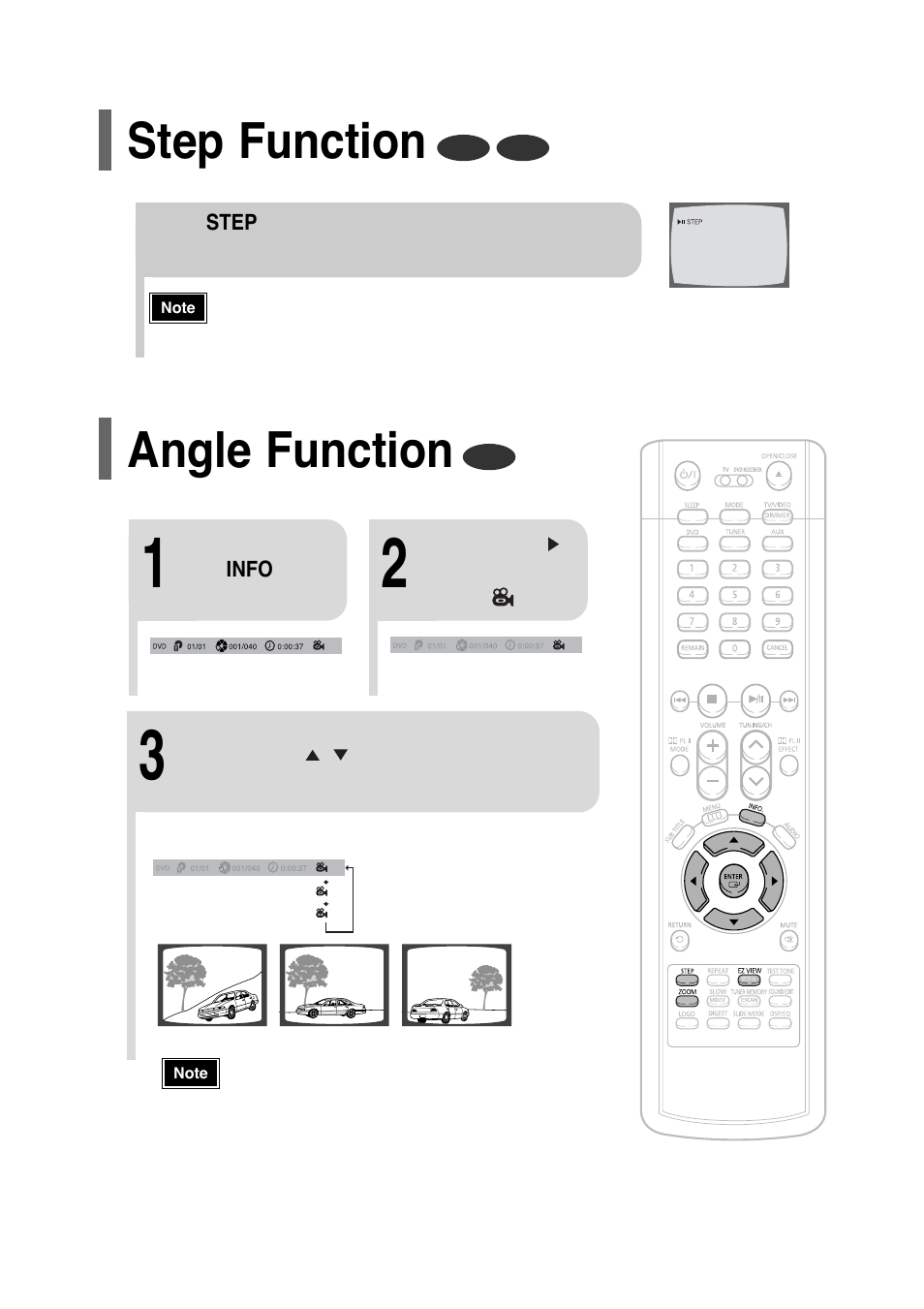 Step function, Angle function | Samsung HT-P30 User Manual | Page 30 / 68