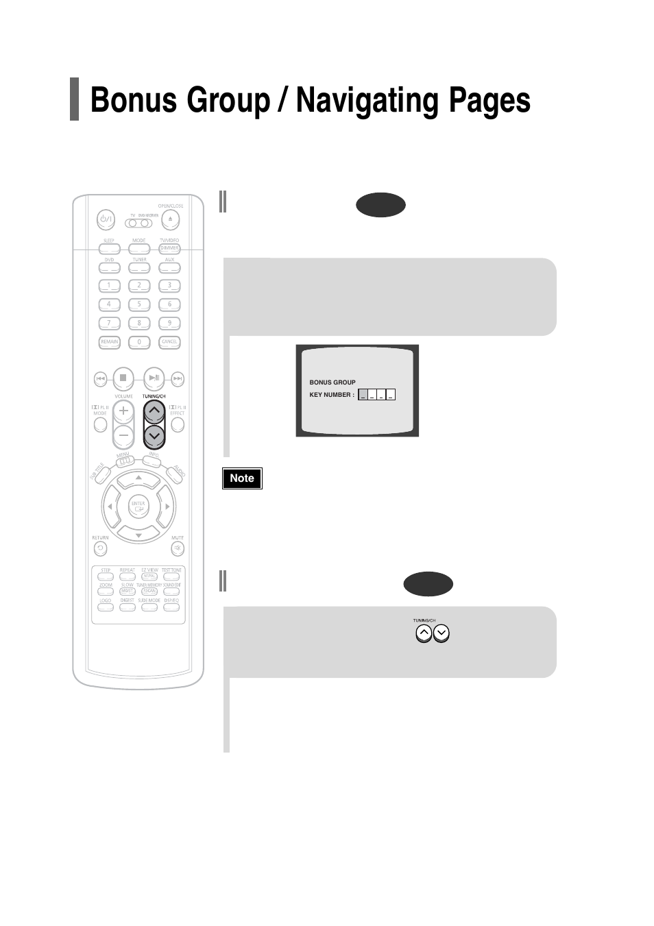 Bonus group / navigating pages 31, Bonus group, Navigating pages | Samsung HT-P30 User Manual | Page 32 / 68