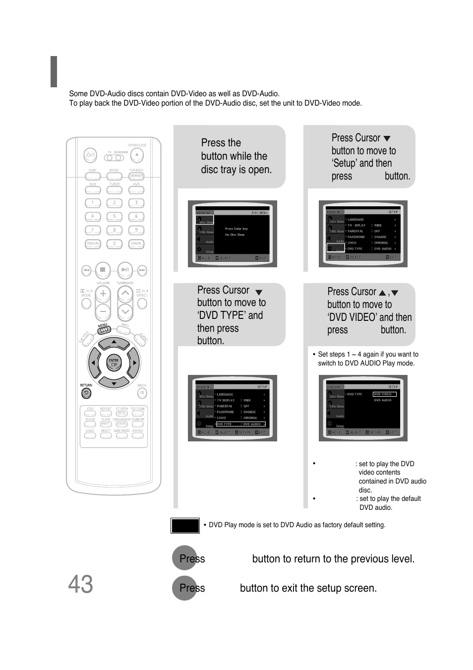 Dvd playback mode | Samsung HT-P30 User Manual | Page 44 / 68