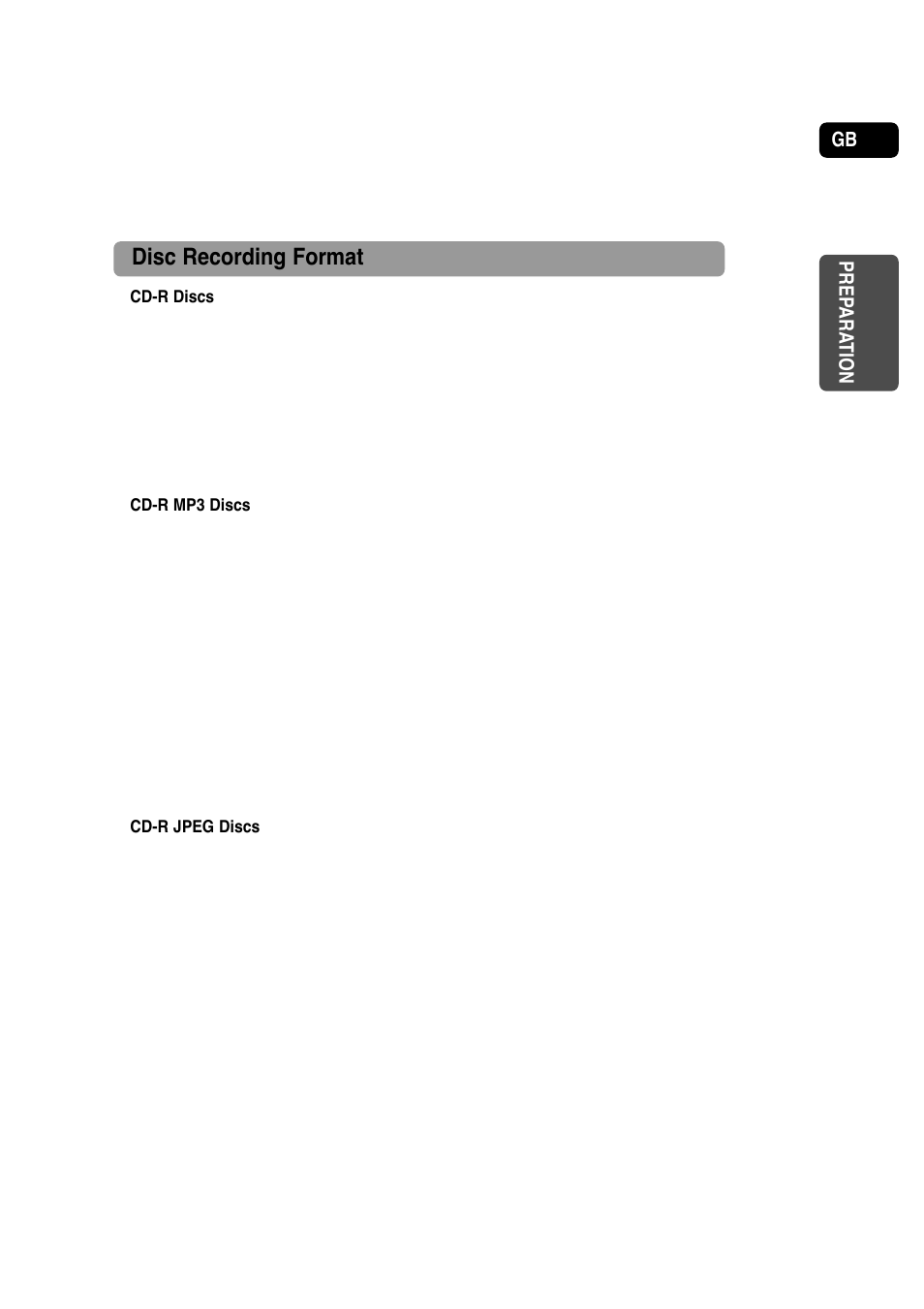 Disc recording format | Samsung HT-P30 User Manual | Page 7 / 68