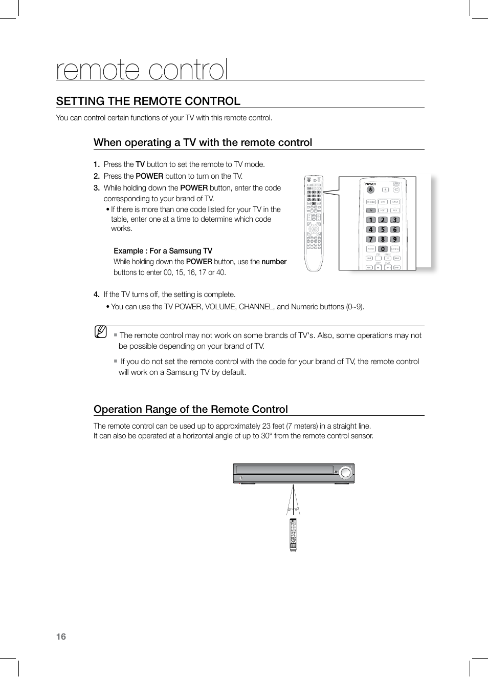 Remote control | Samsung HT-TZ525 User Manual | Page 16 / 78