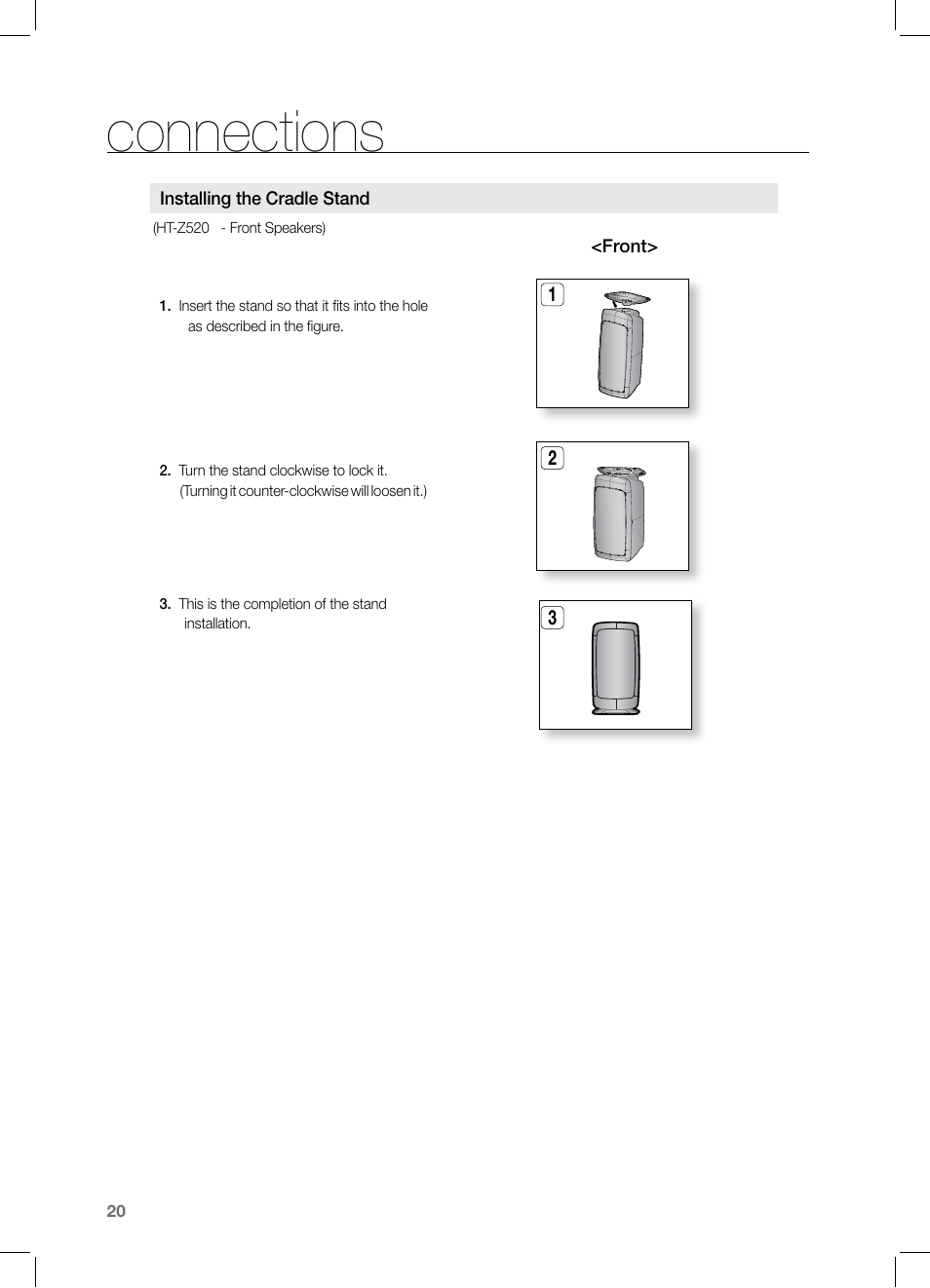 Connections | Samsung HT-TZ525 User Manual | Page 20 / 78