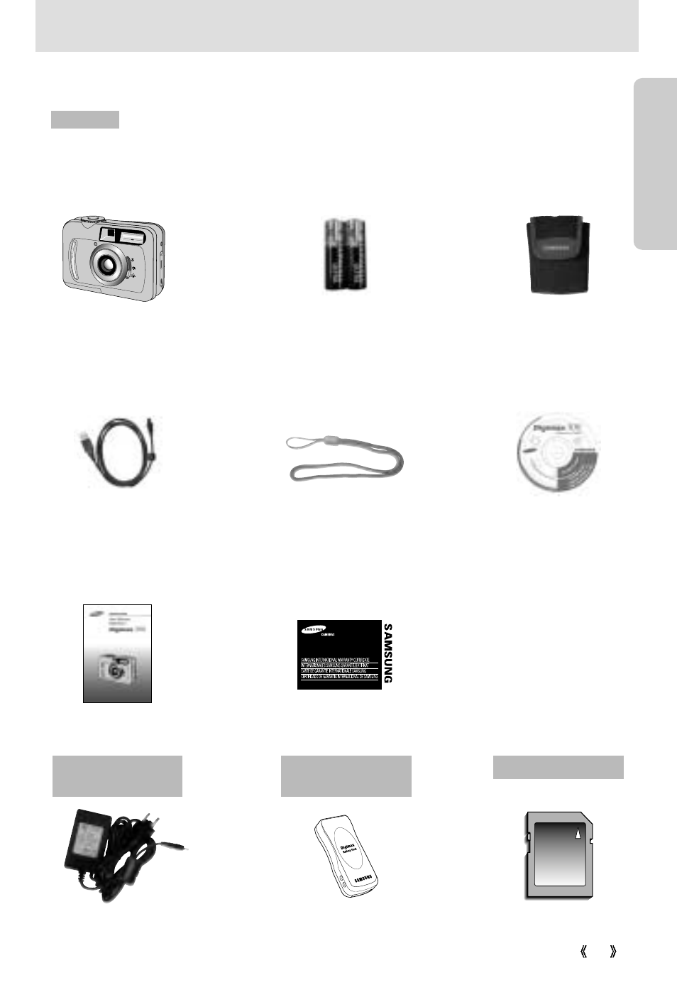 Manufacturer's contents, Ready | Samsung Digimax 300 User Manual | Page 11 / 100