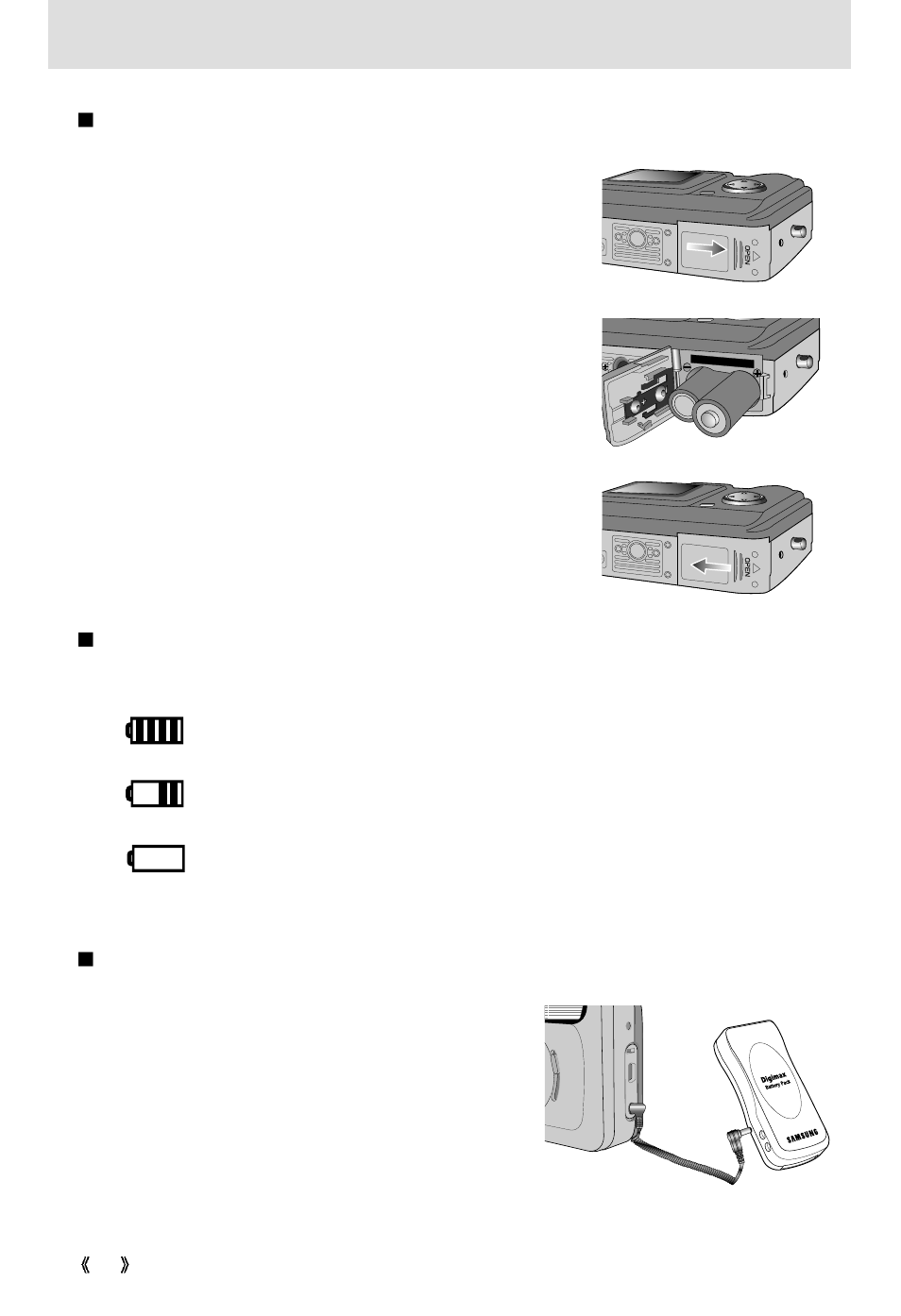 Connecting to power | Samsung Digimax 300 User Manual | Page 24 / 100