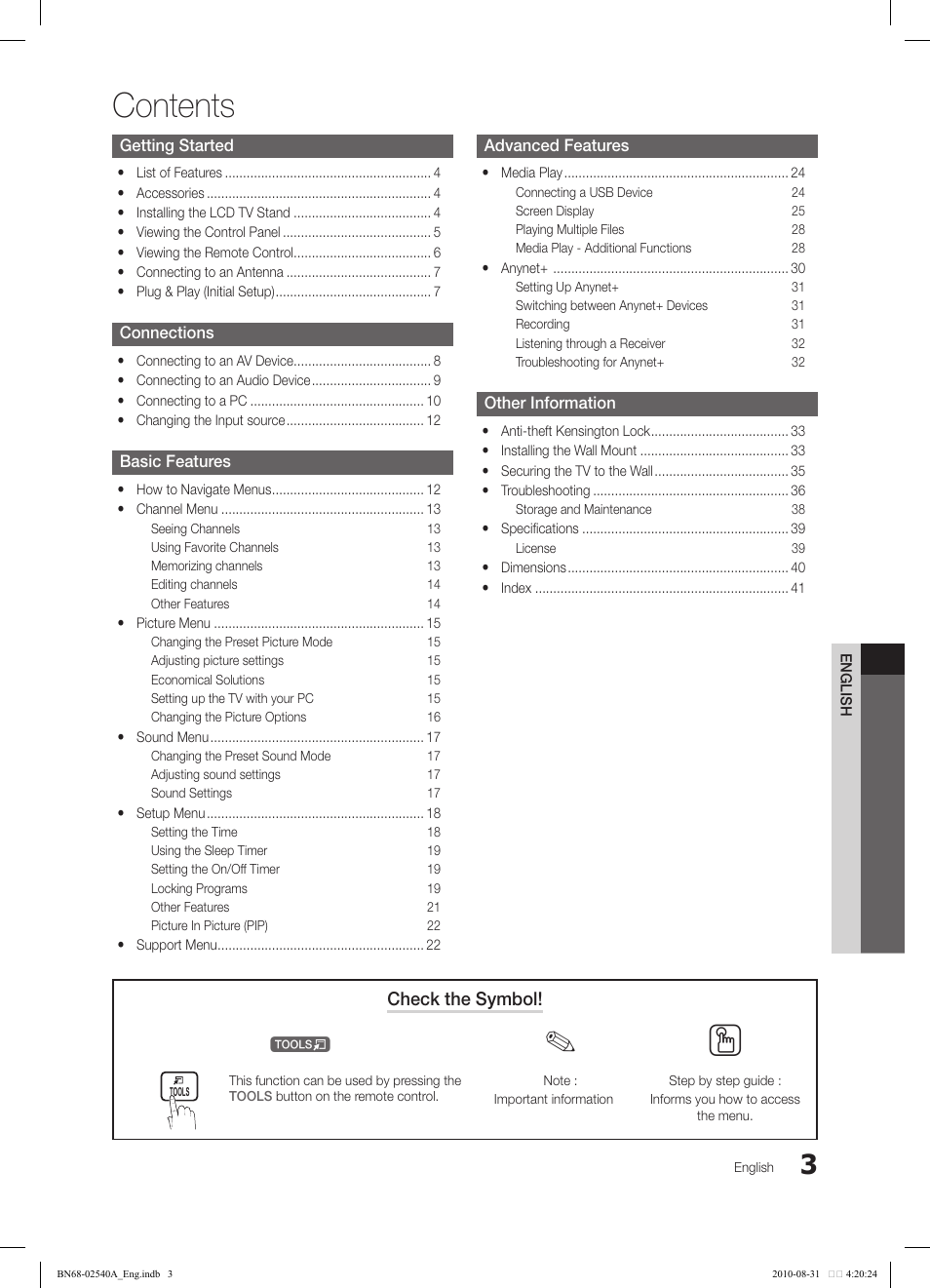 Samsung 540 User Manual | Page 3 / 41